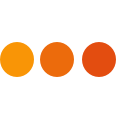 Great Design logo consisting of three orange dots